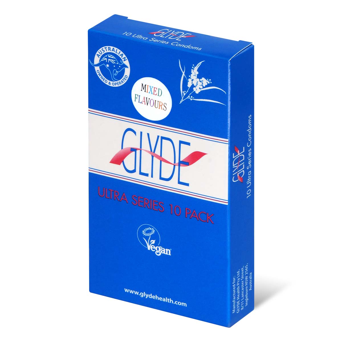 Glyde Vegan Condom Mixed Flavours 10's Pack Latex Condom-p_1