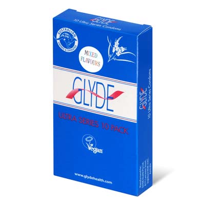 Glyde Vegan Condom Mixed Flavours 10's Pack Latex Condom-thumb