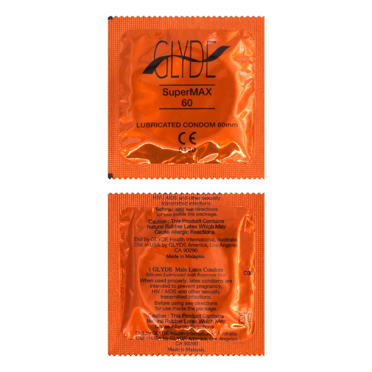 Glyde Vegan Condom Supermax 60mm 2's Pack Latex Condom-p_2