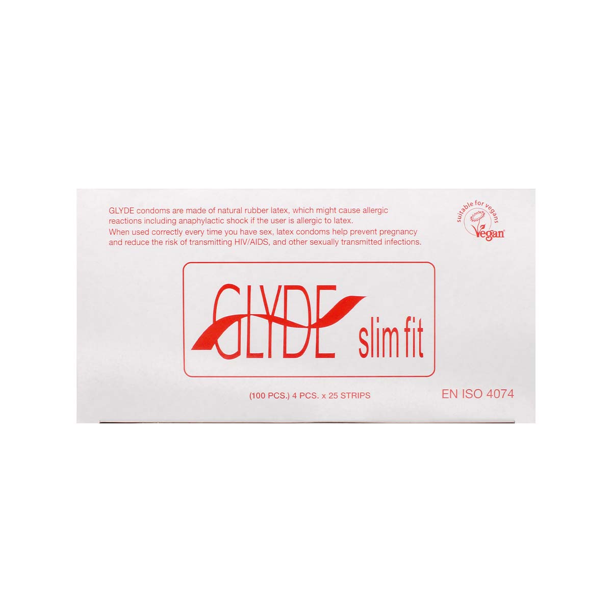 Glyde Vegan Condom Slimfit 49mm 100's Pack Latex Condom-p_2