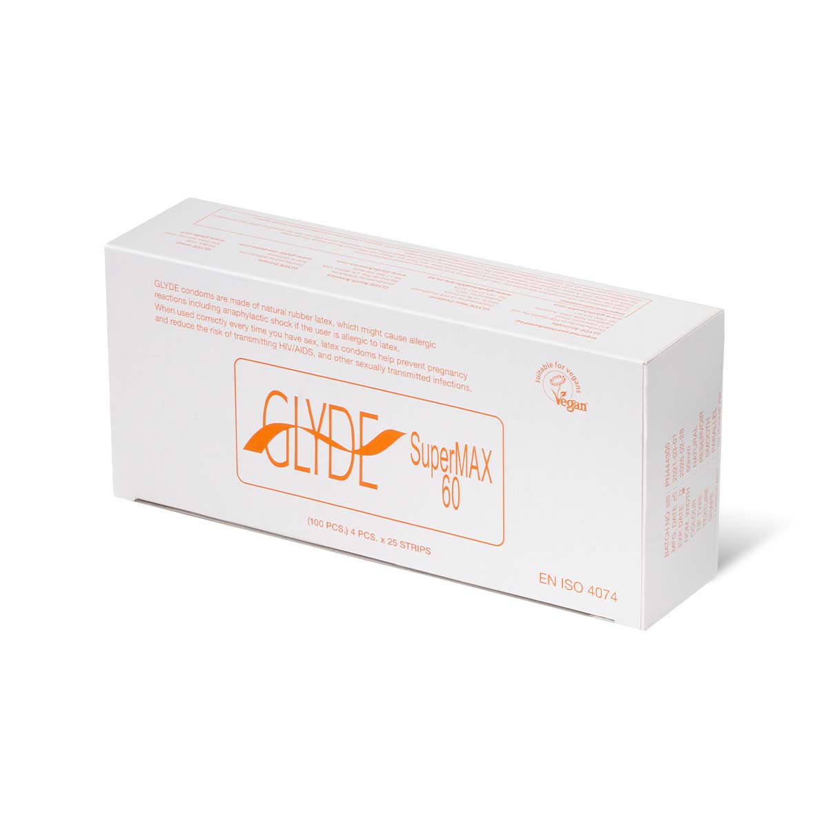 Glyde Vegan Condom Supermax 60mm 100's Pack Latex Condom-p_1