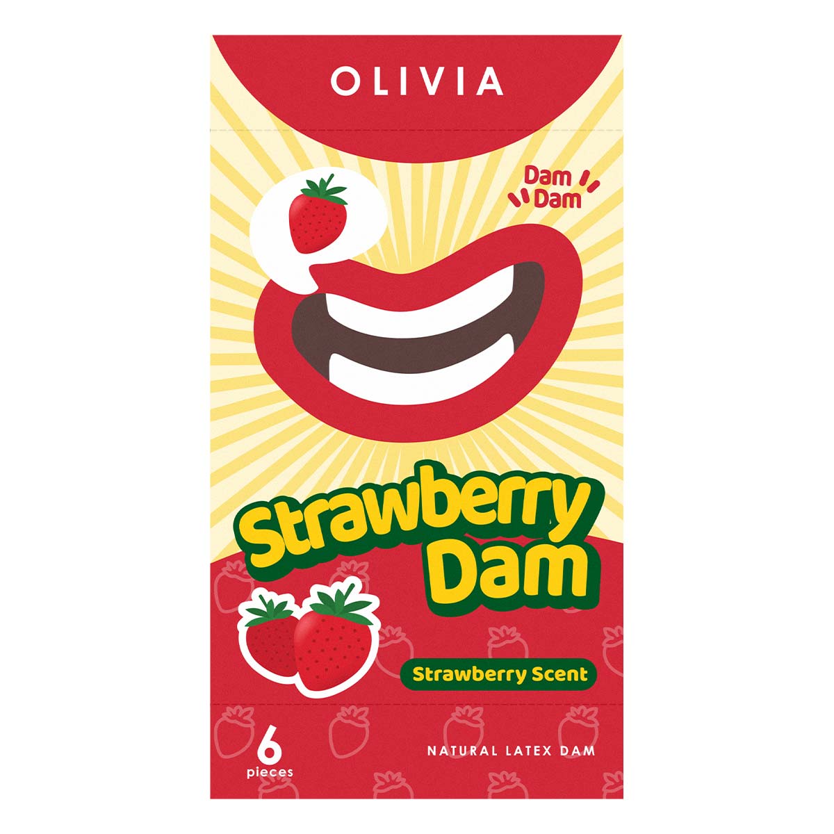 Olivia Strawberry Scent 6's Pack Natural Latex Dams-p_2