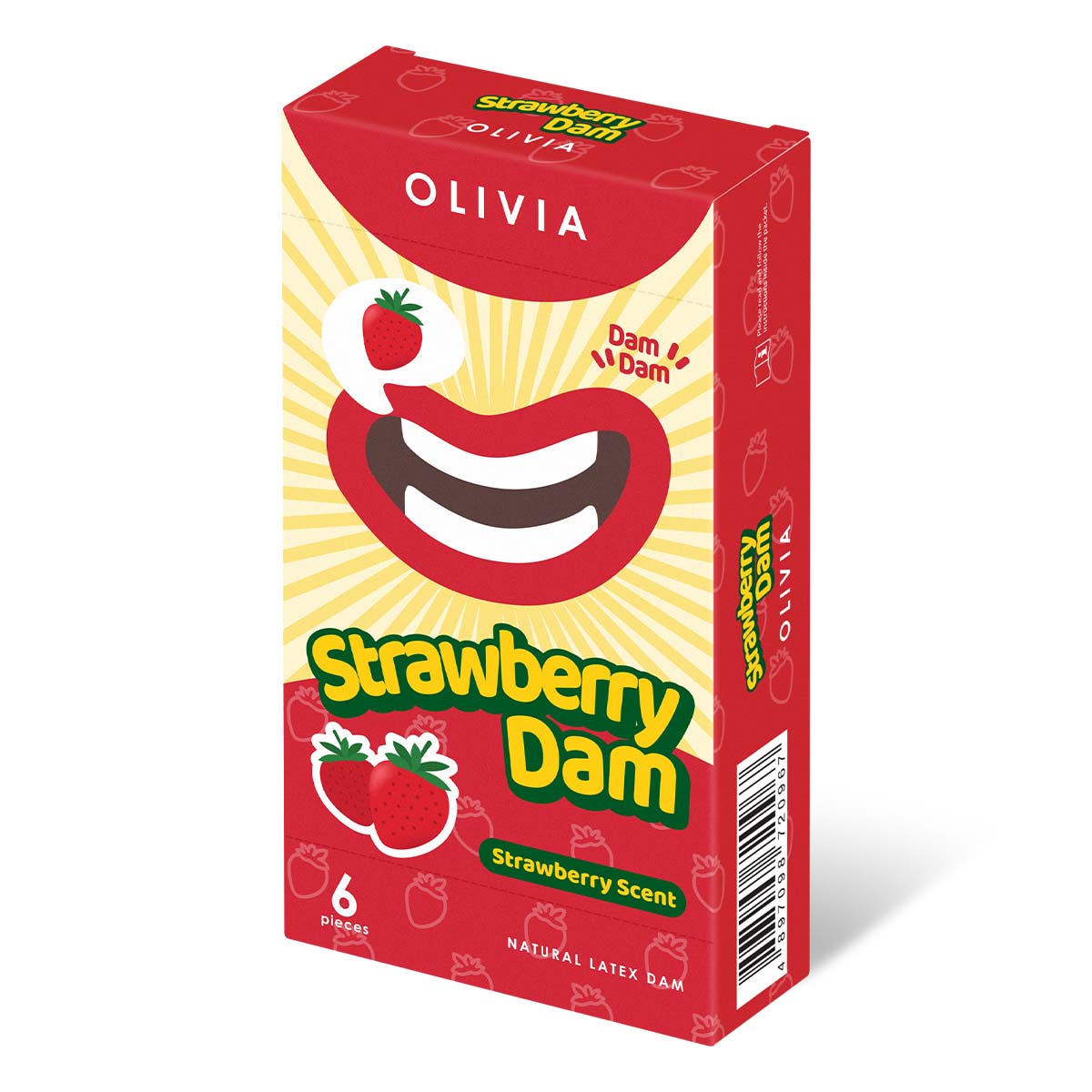 奥莉维亚 草莓口味 6 片天然乳胶膜片-p_1