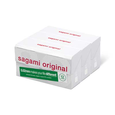 Sagami Original 0.02 12's x 3 Packs PU Condom-thumb
