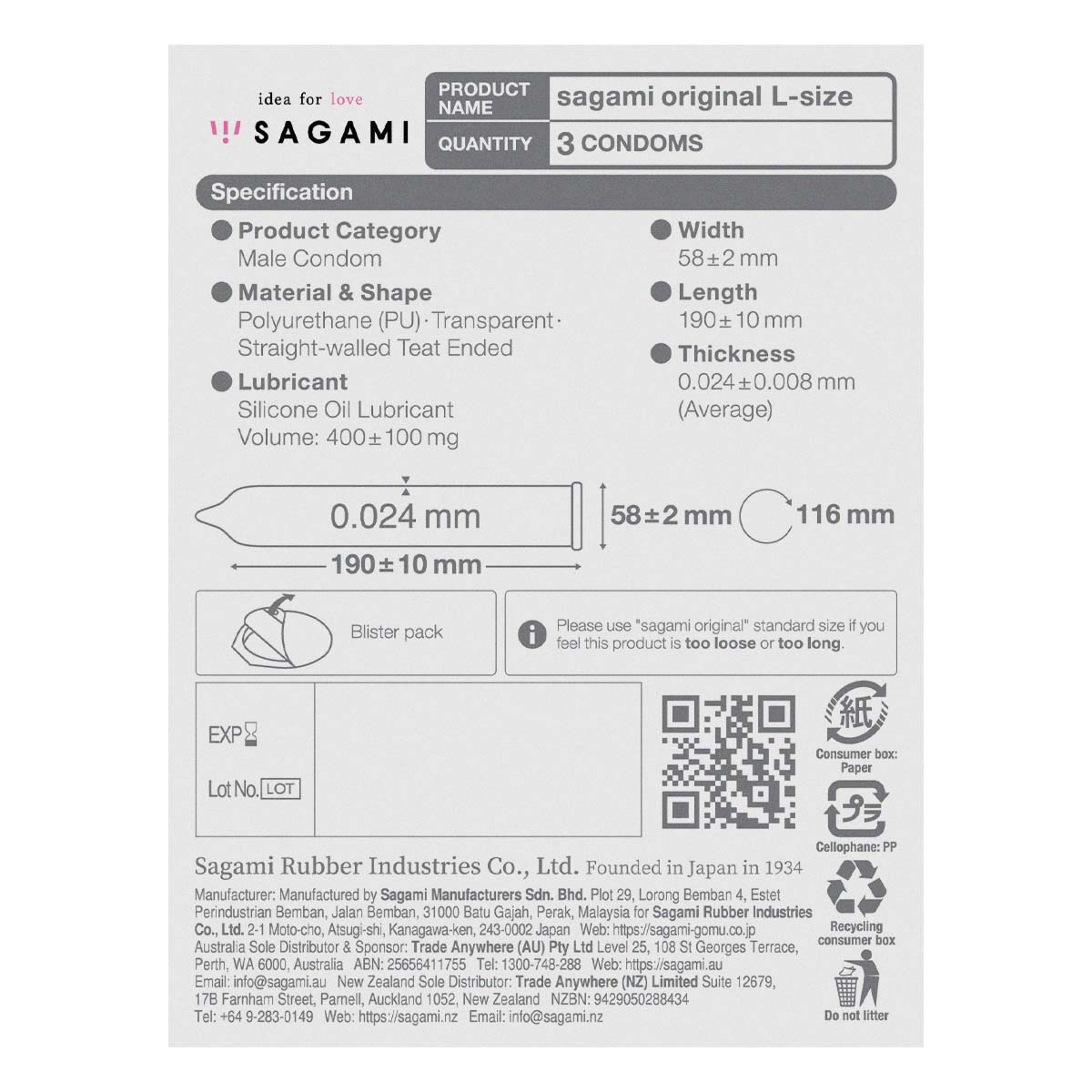 Sagami Original 0.02 L-size 58mm 3's Pack PU Condom-p_3