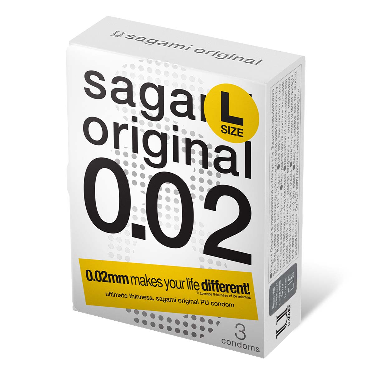 Sagami Original 0.02 L-size 58mm 3's Pack PU Condom-p_1