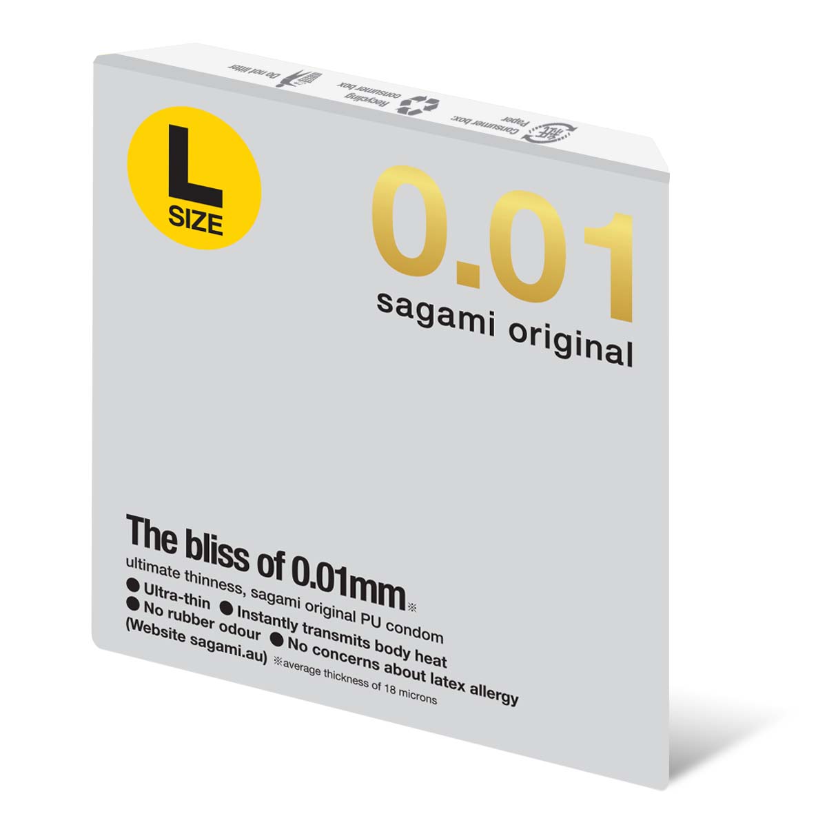 Sagami Original 0.01 L-size 58mm 1's Pack PU Condom-p_1