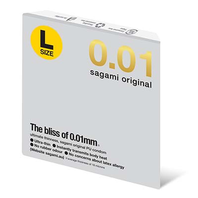 Sagami Original 0.01 L-size 58mm 1's Pack PU Condom-thumb