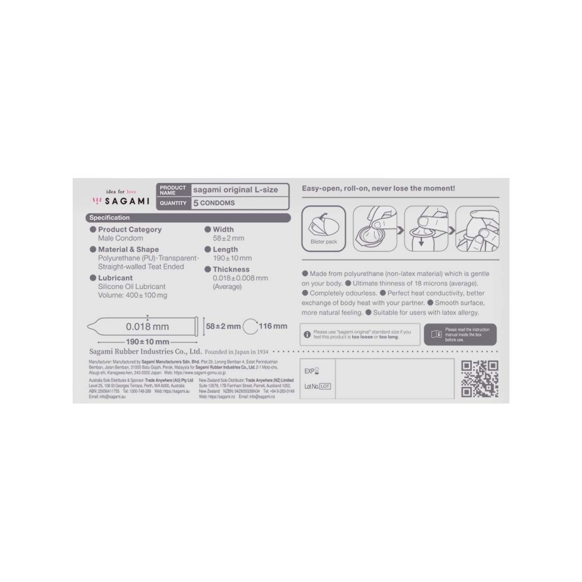 相模原創 0.01 大碼 58mm 5 片裝 PU 安全套-p_3