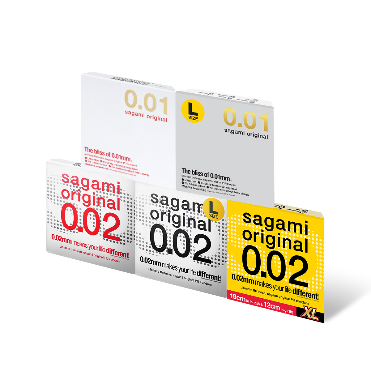 Sagami Original 0.01 & 0.02 Experience 5's Pack-thumb