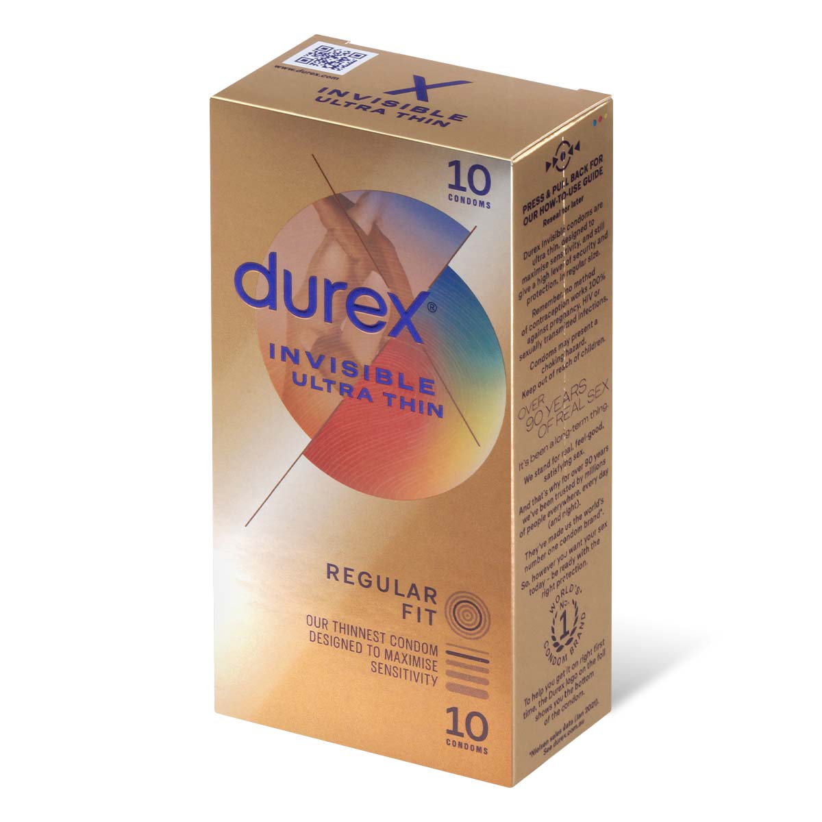 Durex Invisible Ultra Thin 10's Pack Latex Condom-p_1