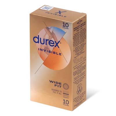 Durex Invisible Ultra Thin Larger 10's Pack Latex Condom-thumb