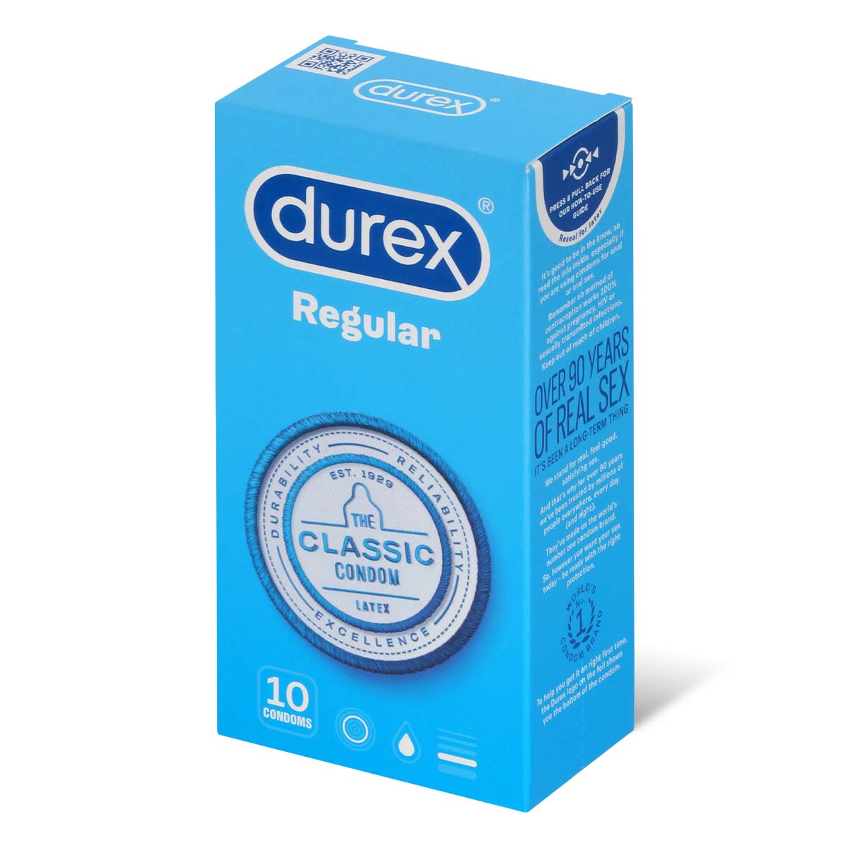 Durex Regular 10's Pack Latex Condom-p_1