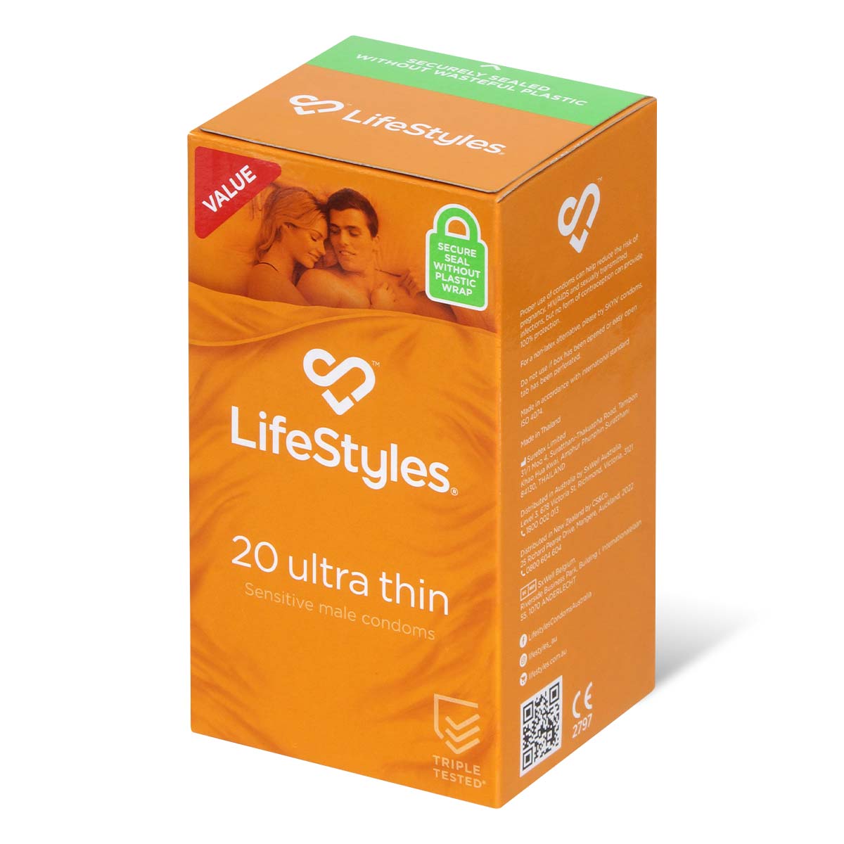 LifeStyles Ultra Thin 乳胶安全套 20 片装-p_1